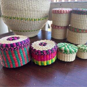 Colorful Woven Baskets Set